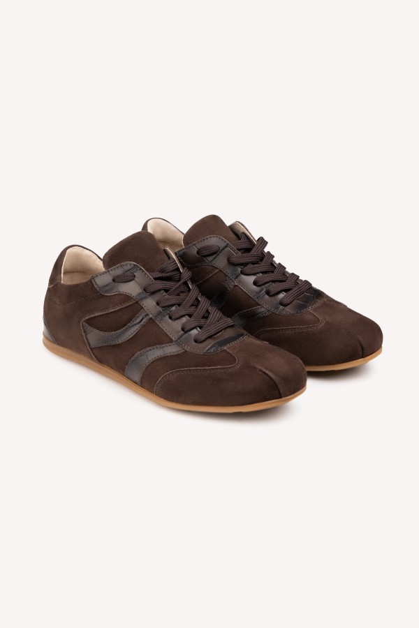 Wave Cocoa – brązowe sneakersy damskie skórzane | Hammer