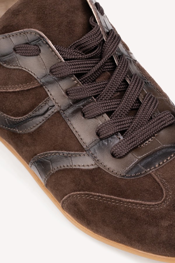Wave Cocoa – brązowe sneakersy damskie skórzane | Hammer