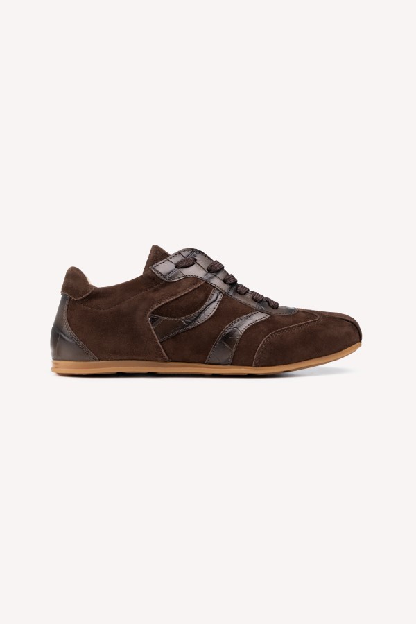 Wave Cocoa – brązowe sneakersy damskie skórzane | Hammer