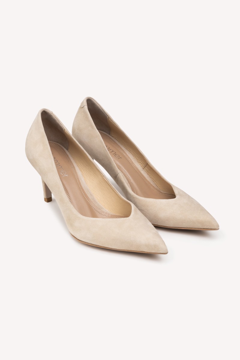 MISTY Sand – zamszowe czółenka damskie 7 cm | Hammer