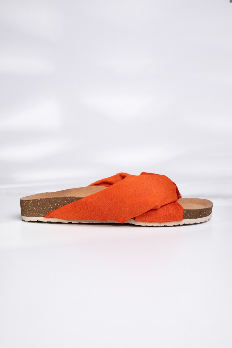 ENYO orange leather sandals