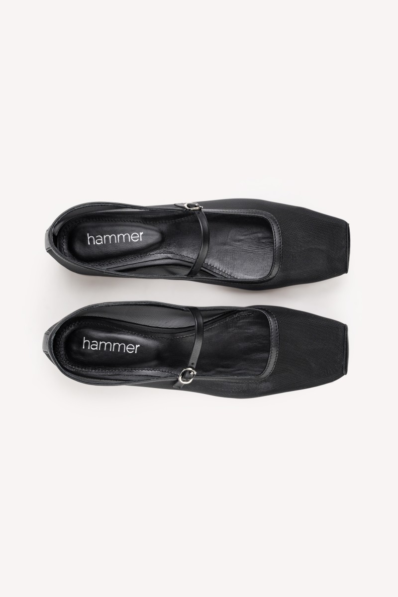 Hammer MUSE Black – baleriny skórzane, widok z góry