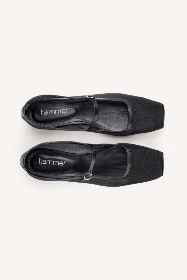 Hammer MUSE Black – baleriny skórzane, widok z góry