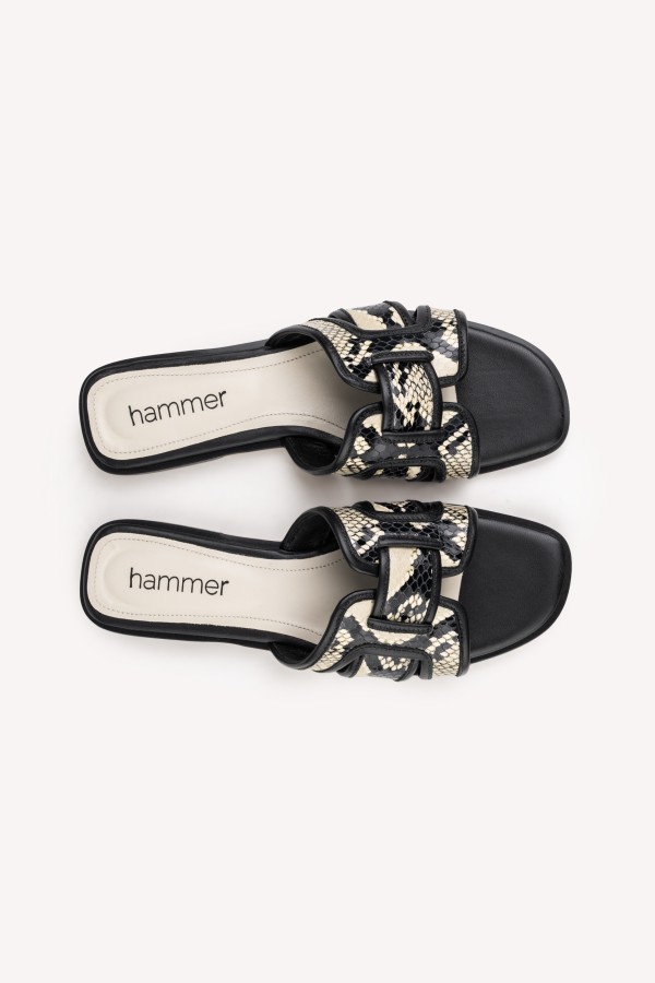 Noir Veil Black – skórzane klapki damskie | Hammer
