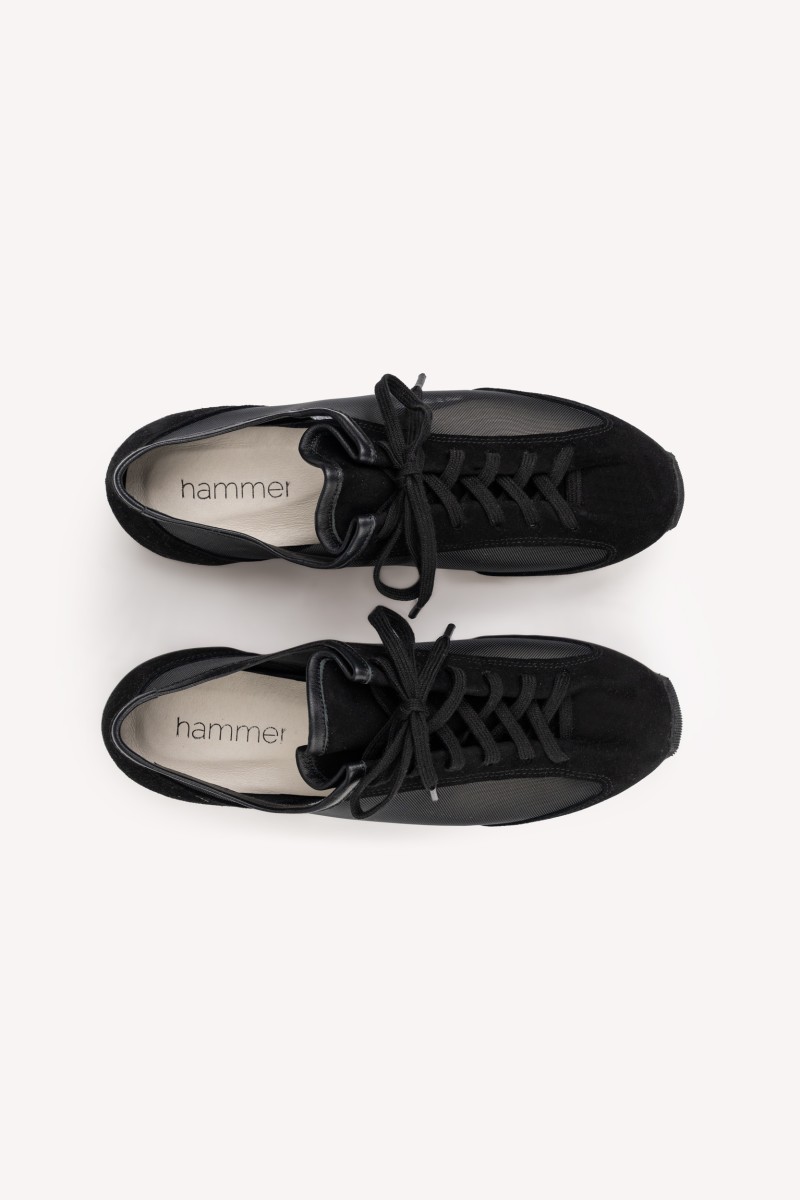 RAY Black – sneakersy damskie skórzane z siatką | Hammer