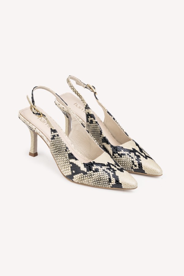 Raine czółenka slingback skóra naturalna wzór python Hamme 2