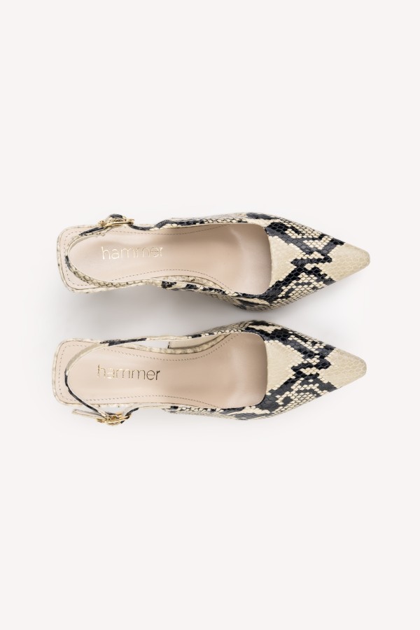 Raine czółenka widok z góry skórzane slingback Hammer