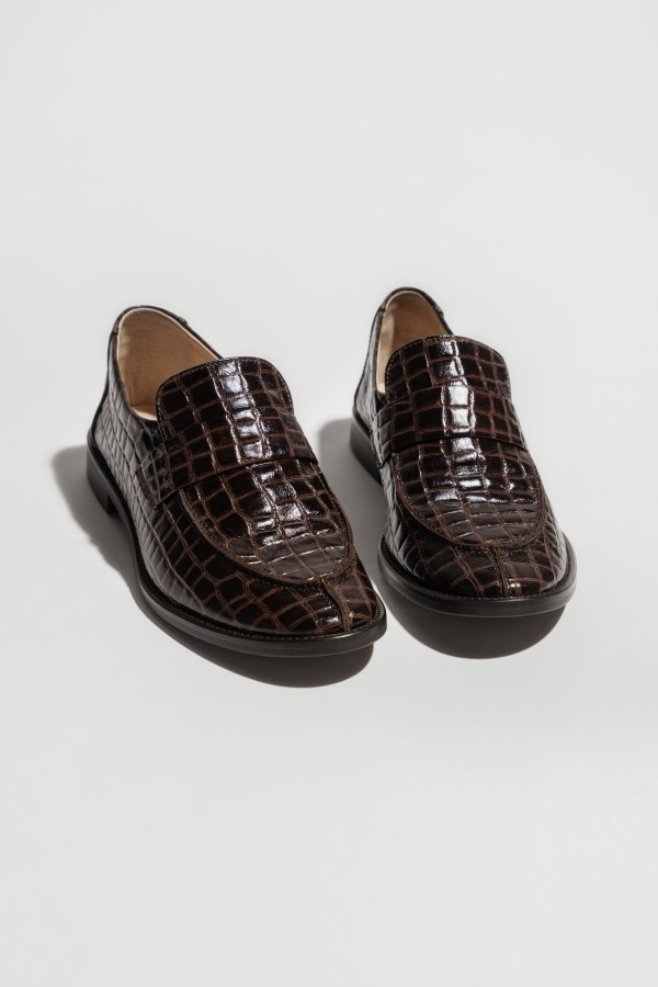 TERRA Croc Cocoa – brązowe mokasyny damskie | Hammer