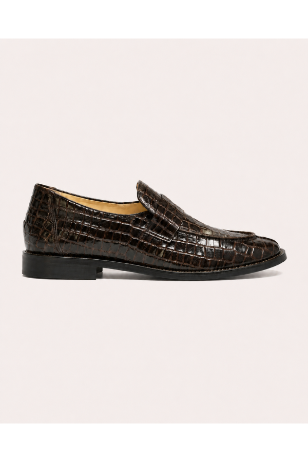 TERRA Croc Cocoa – brązowe mokasyny damskie – profil